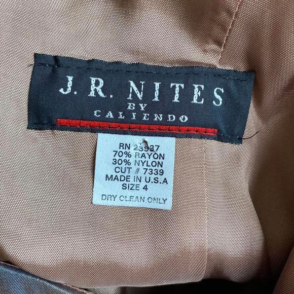 Vintage gold & navy cocktail dress - Picture 6 of 7